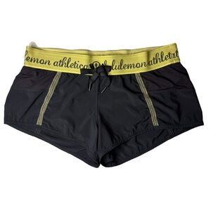 Lululemon Spellout Logo Waistband Athletic Shorts  Size 8